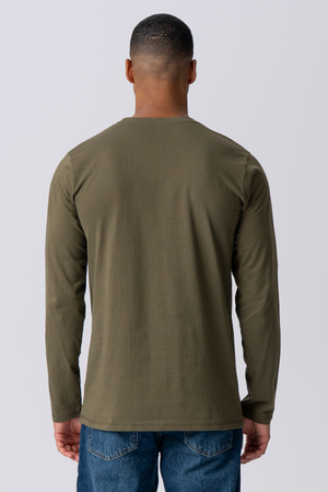 Basic Langærmet T-shirt - Armygrøn