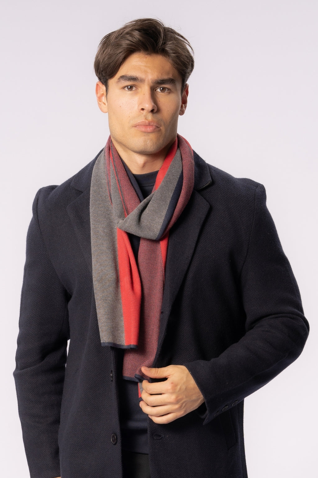 Halstørklæde - Rød / Hvid / Blå - Herre