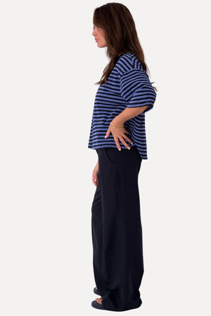 Zoe T-shirt - Sort/Denim Blå