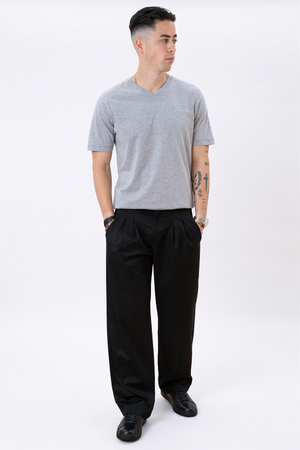 Basic V-neck t-shirt - Oxford Grå