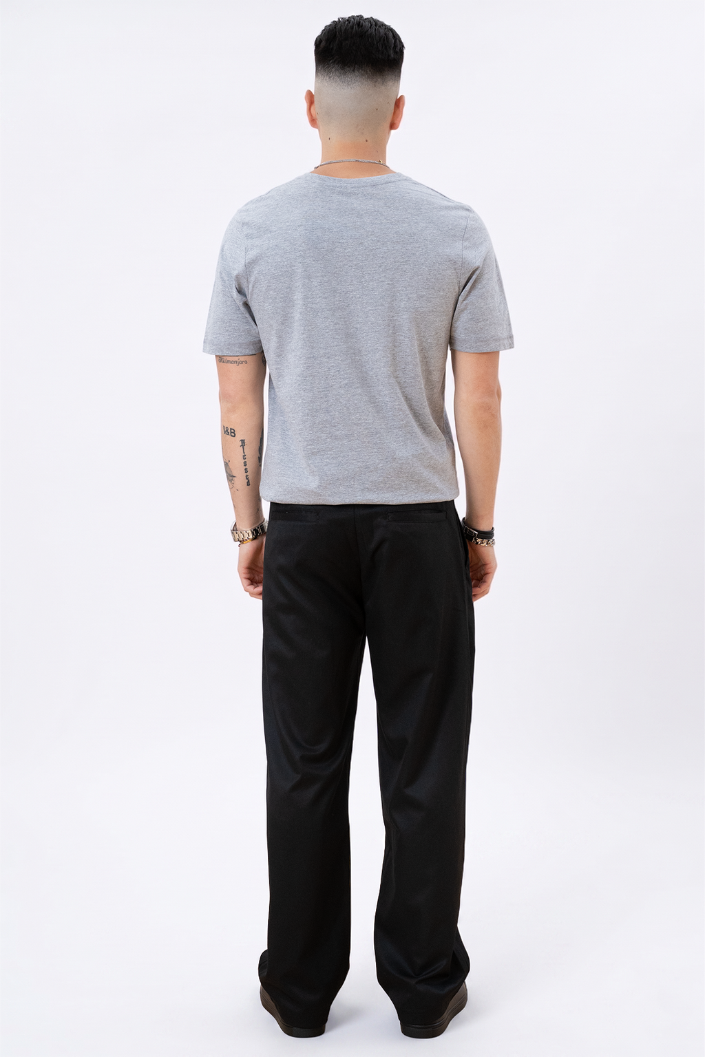Basic V-neck t-shirt - Oxford Grå
