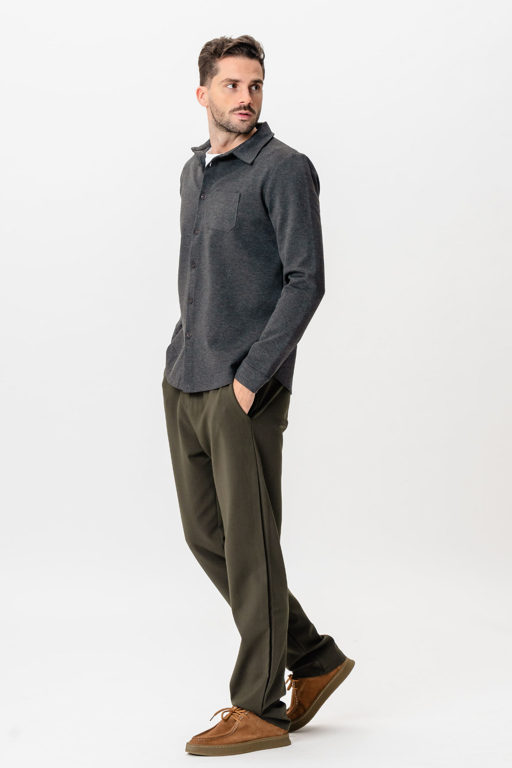 Performance Overshirt - Meleret Grå