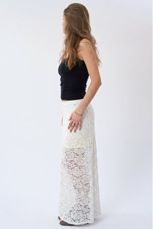 Amara Lace Maxi Skirt - Hvid