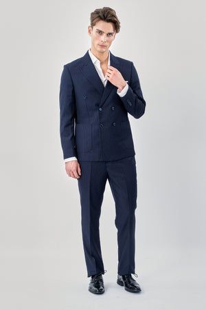 Classic Pants - Navy Nålestribet