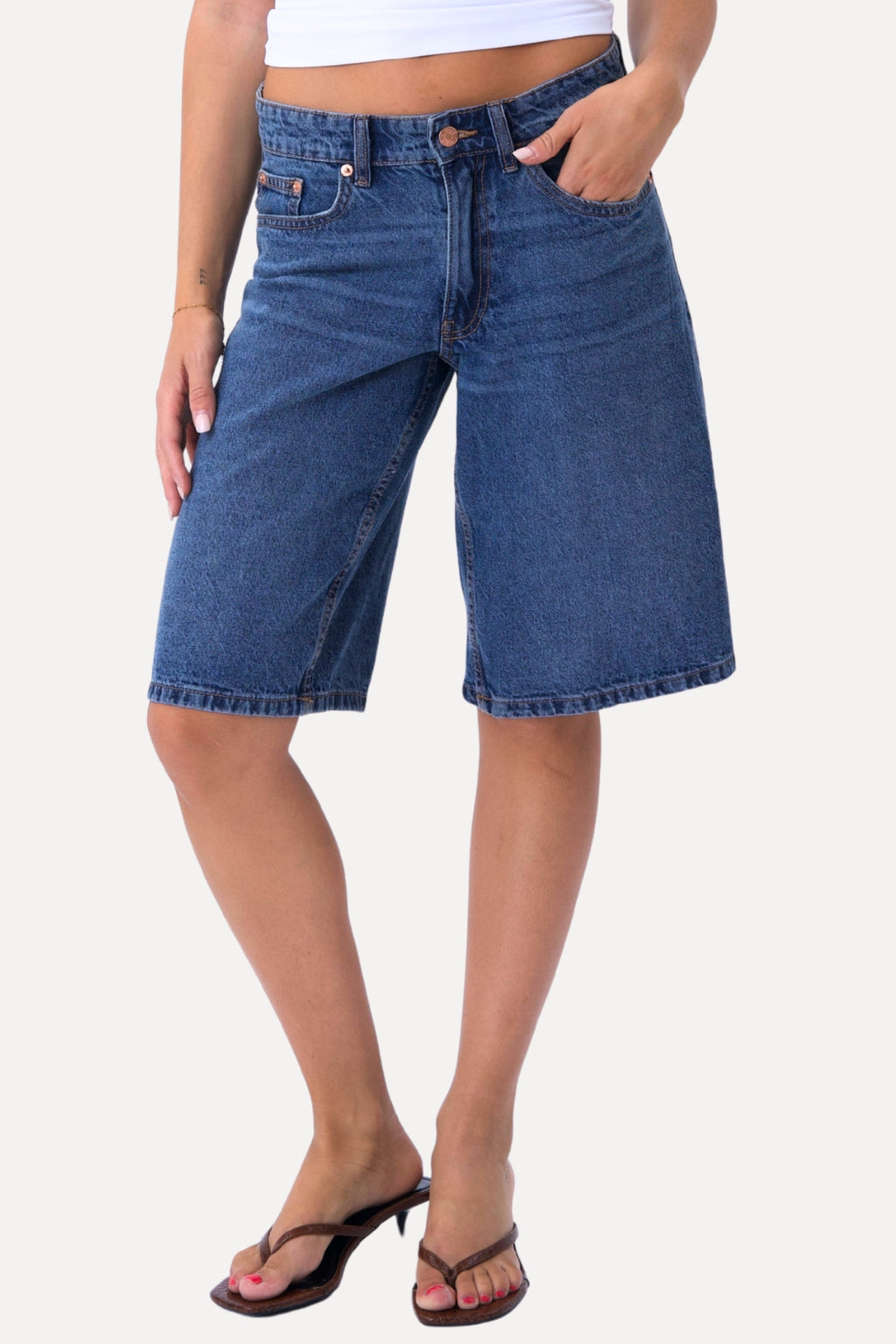 Denim Shorts - Medium Blue Denim