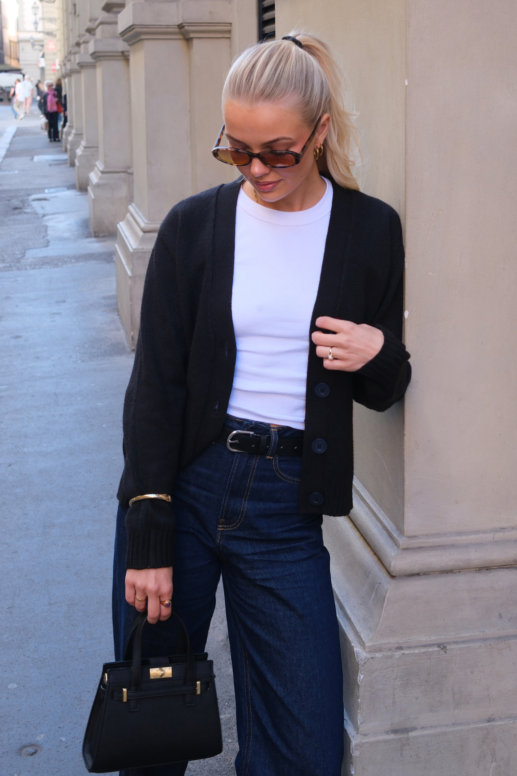 Strikket Cardigan - Sort