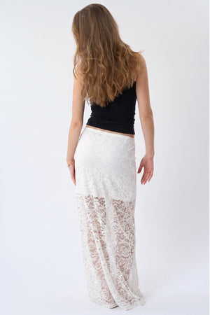 Amara Lace Maxi Skirt - Hvid