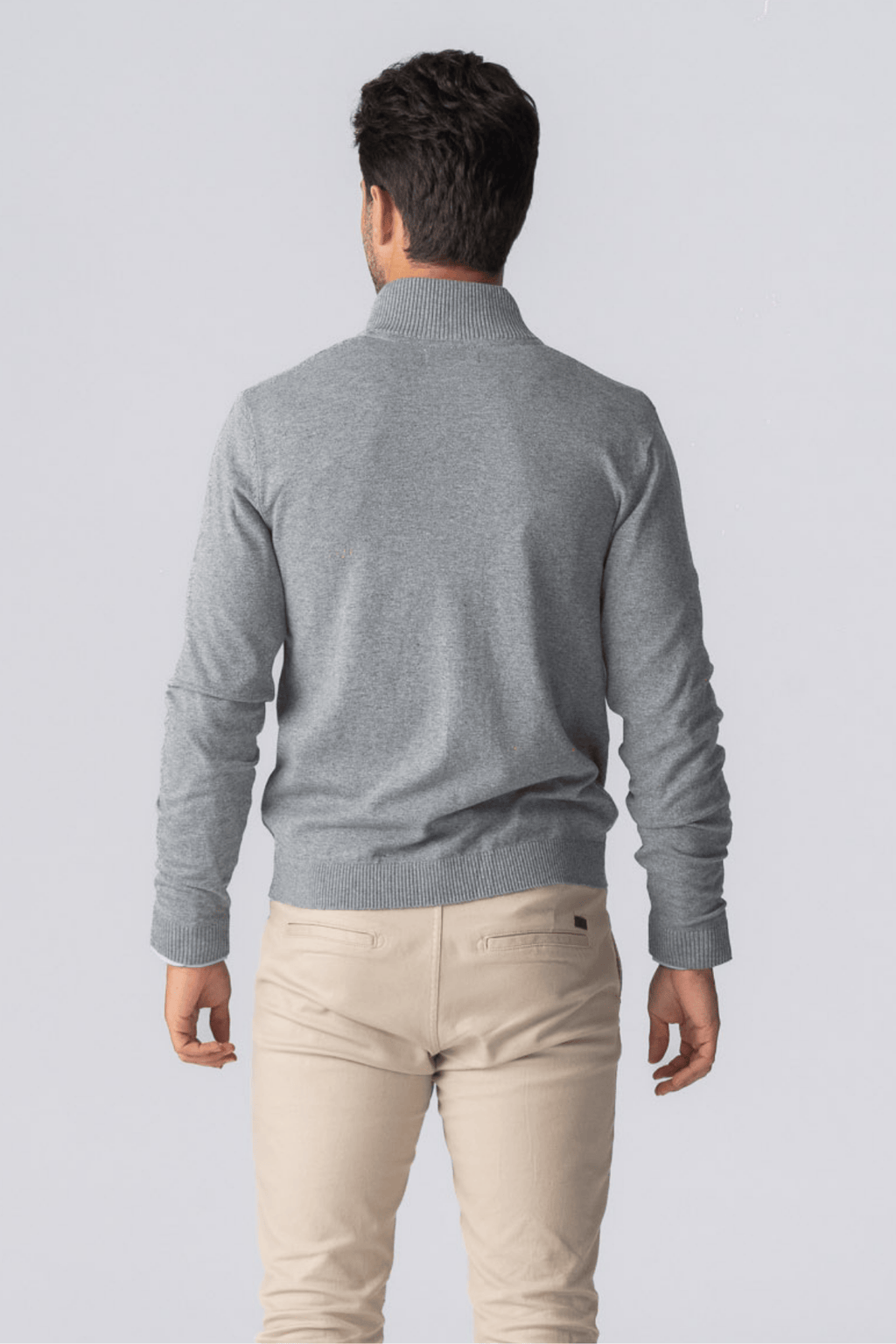 Pullover Zip Cardigan - Grå Melange