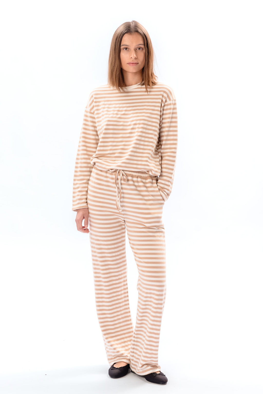 Stribede bukser - Beige