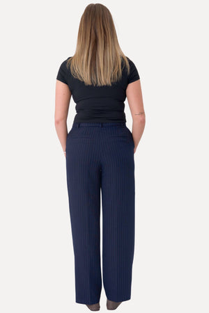 Klassiske Habitbukser - Navy Pinstripe