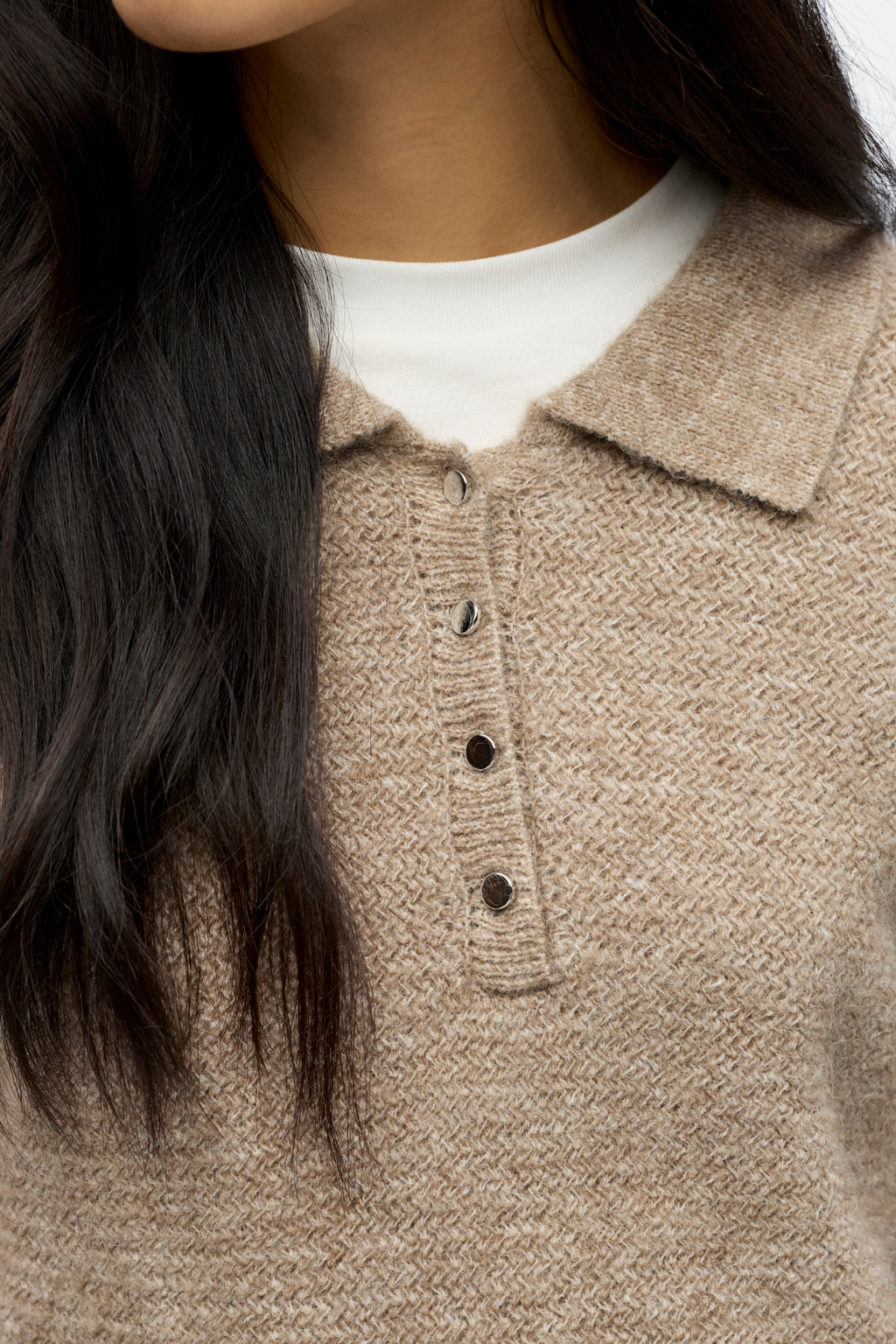 Anine Strik Polo - Morel Melange