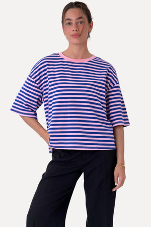 Zoe T-shirt - Blå/Lys Pink