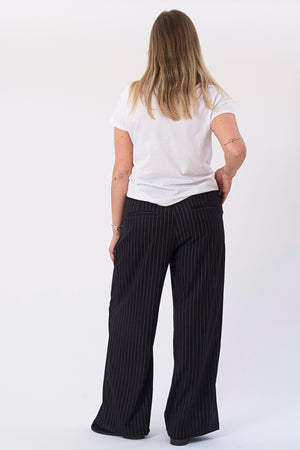 Paloma Pinstripe Pants - Sort