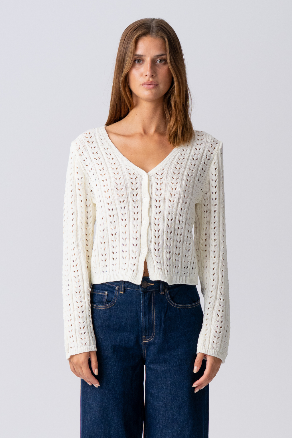 Virginia Strik Cardigan - Ecru