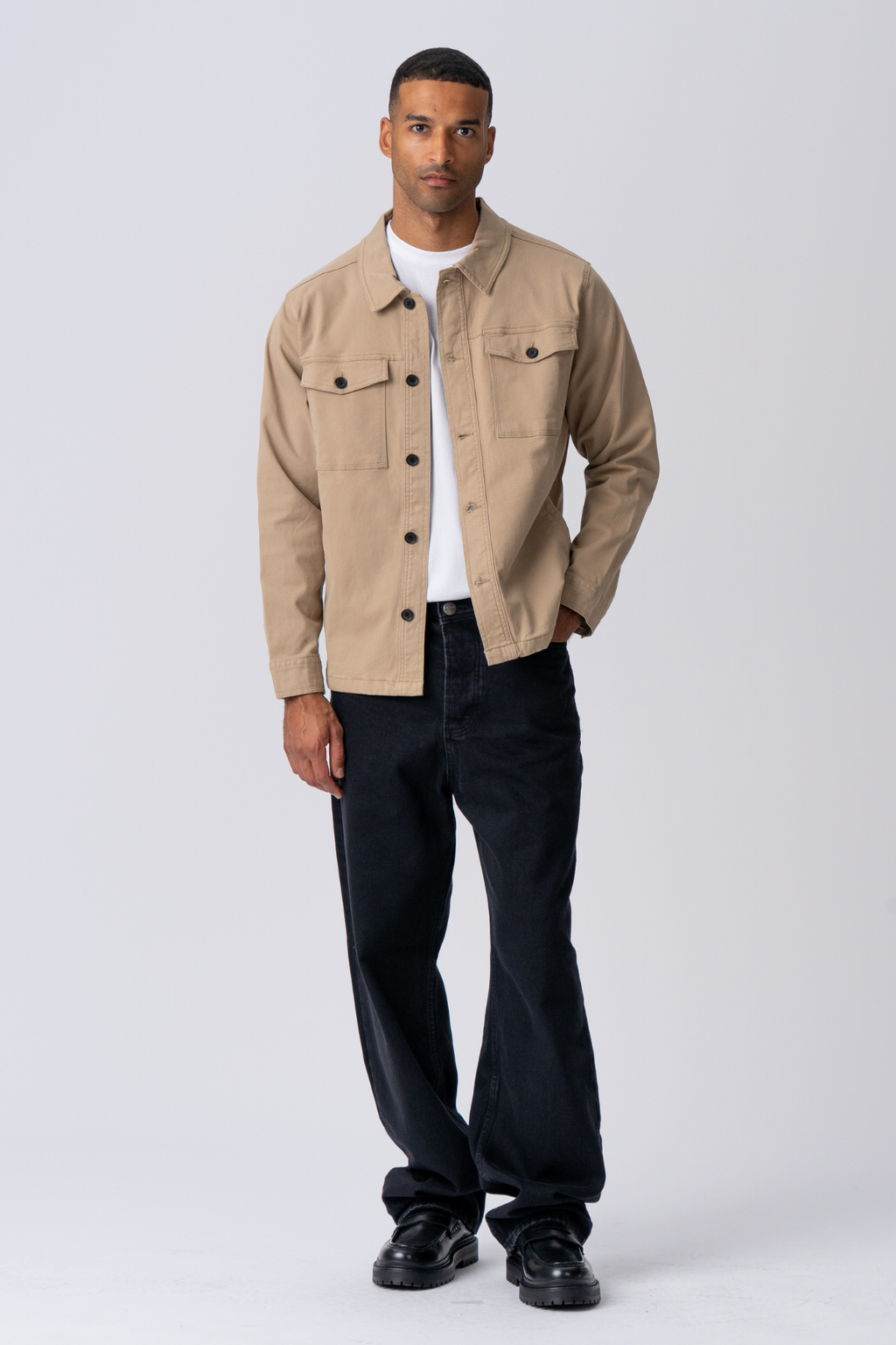 Twill Overshirt - Mørk Sand