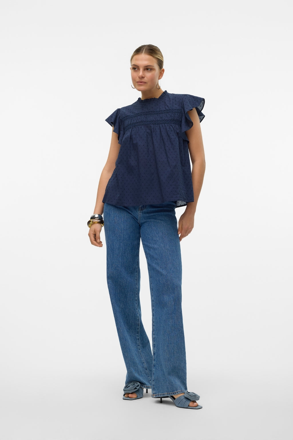 Trine Lace Top - Navy