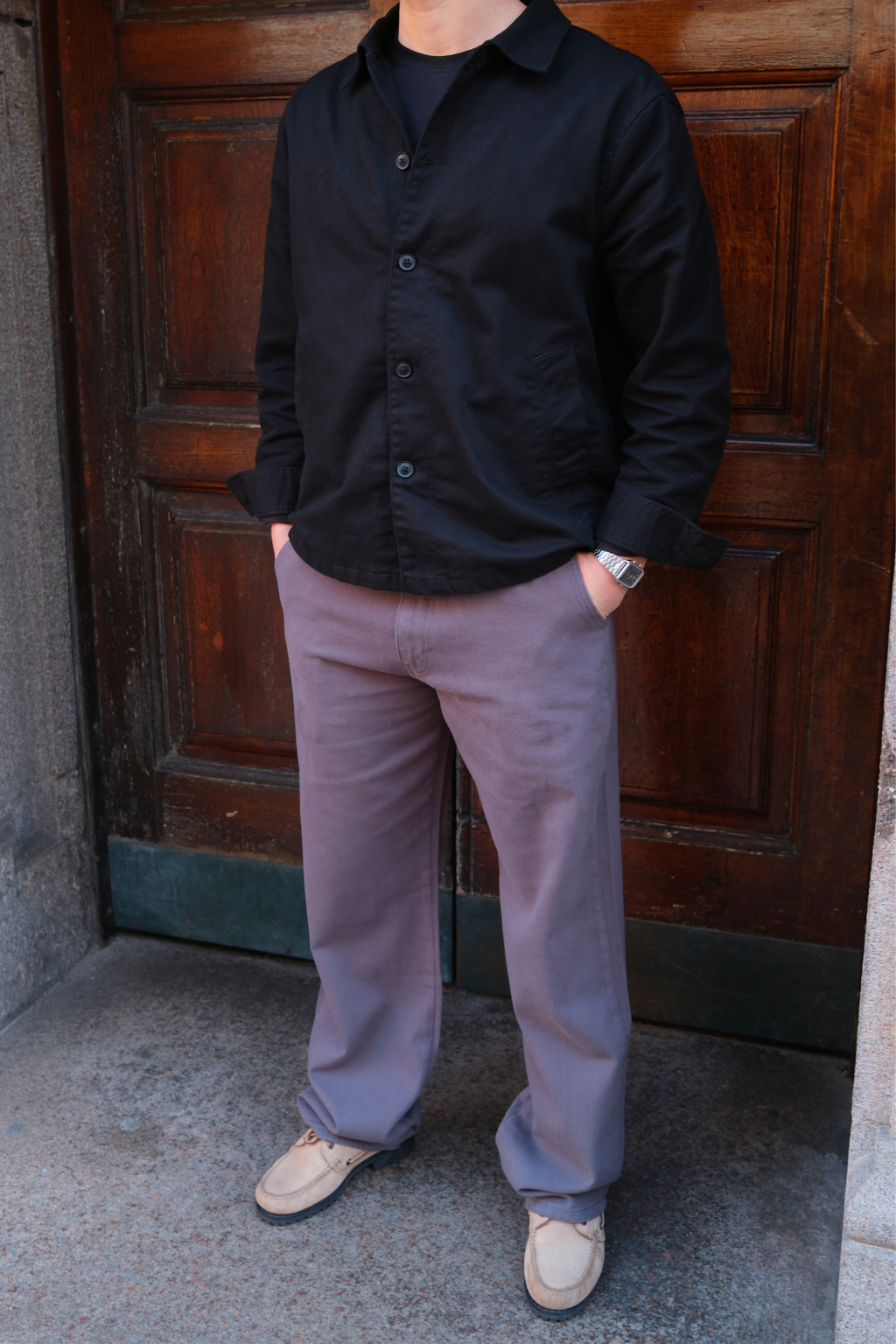 Straight Cotton Chino - Grå