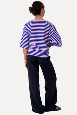 Zoe T-shirt - Blå/Lys Pink