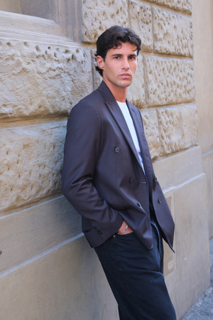 Premium Dobbeltradet Blazer - Gråbrun