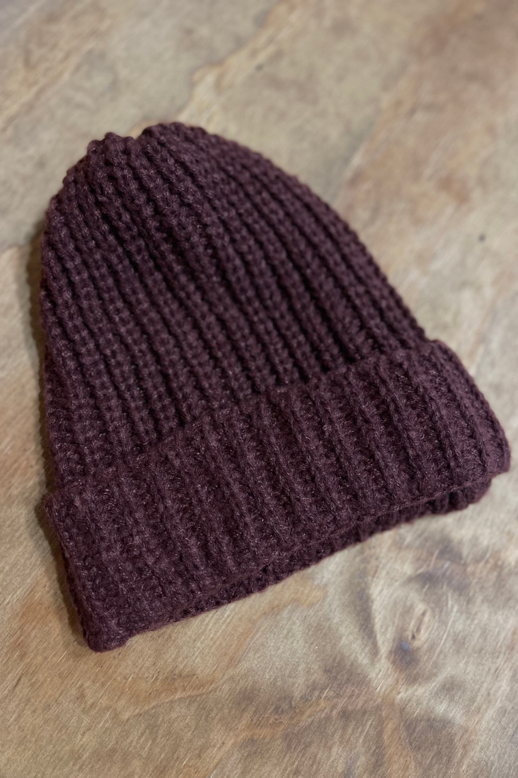 Ribstrikket Beanie - Brun