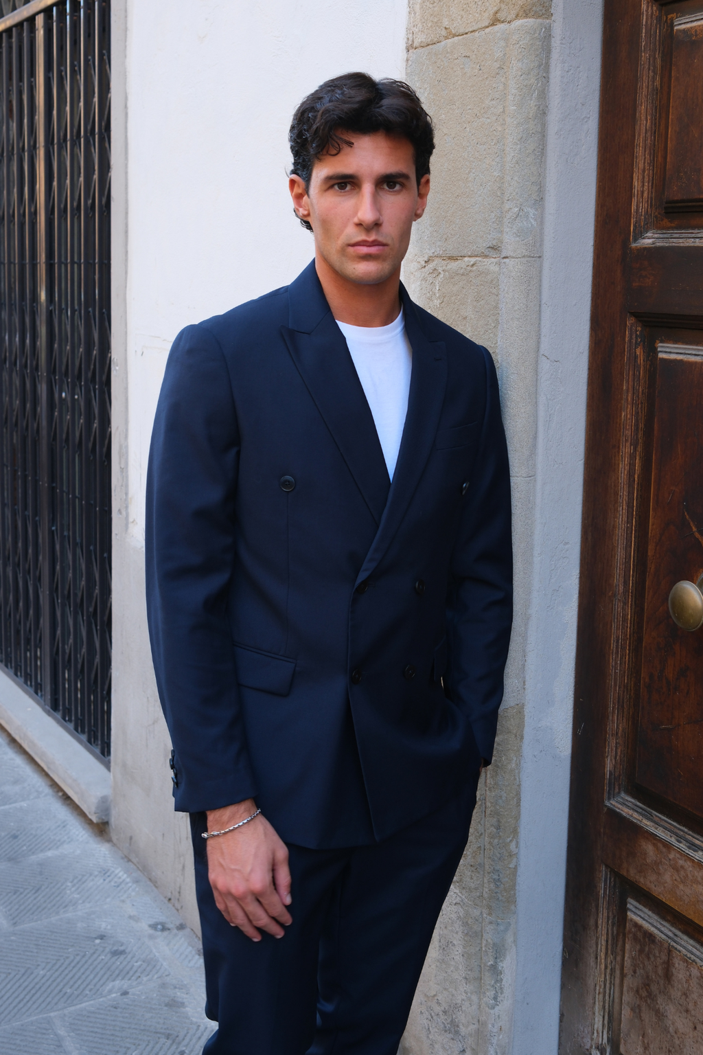 Premium Dobbeltradet Blazer - Navy