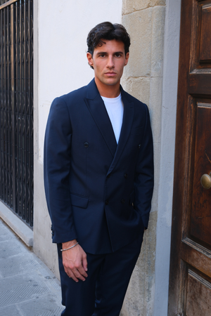 Premium Dobbeltradet Blazer - Navy