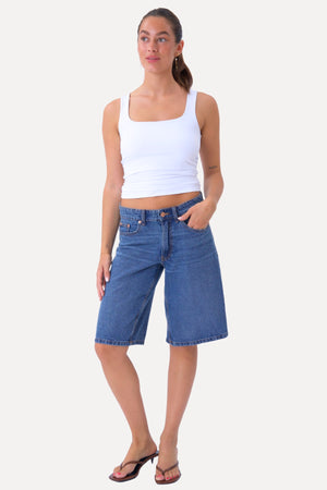 Denim Shorts - Medium Blue Denim