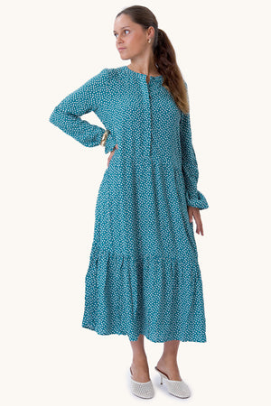 Anna langærmet kjole - Teal Green