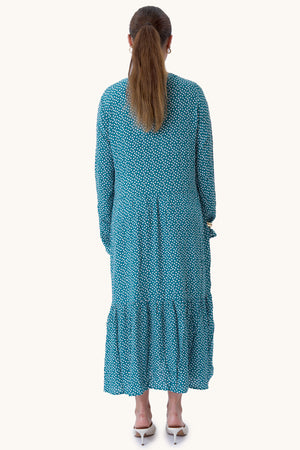 Anna langærmet kjole - Teal Green