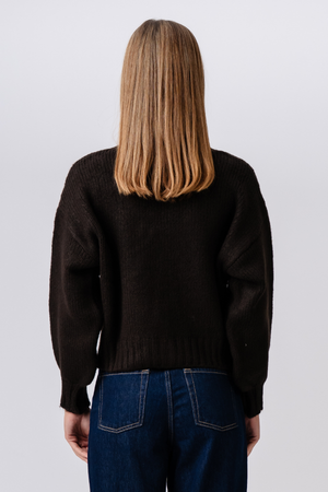 V-Neck Cardigan - Brun