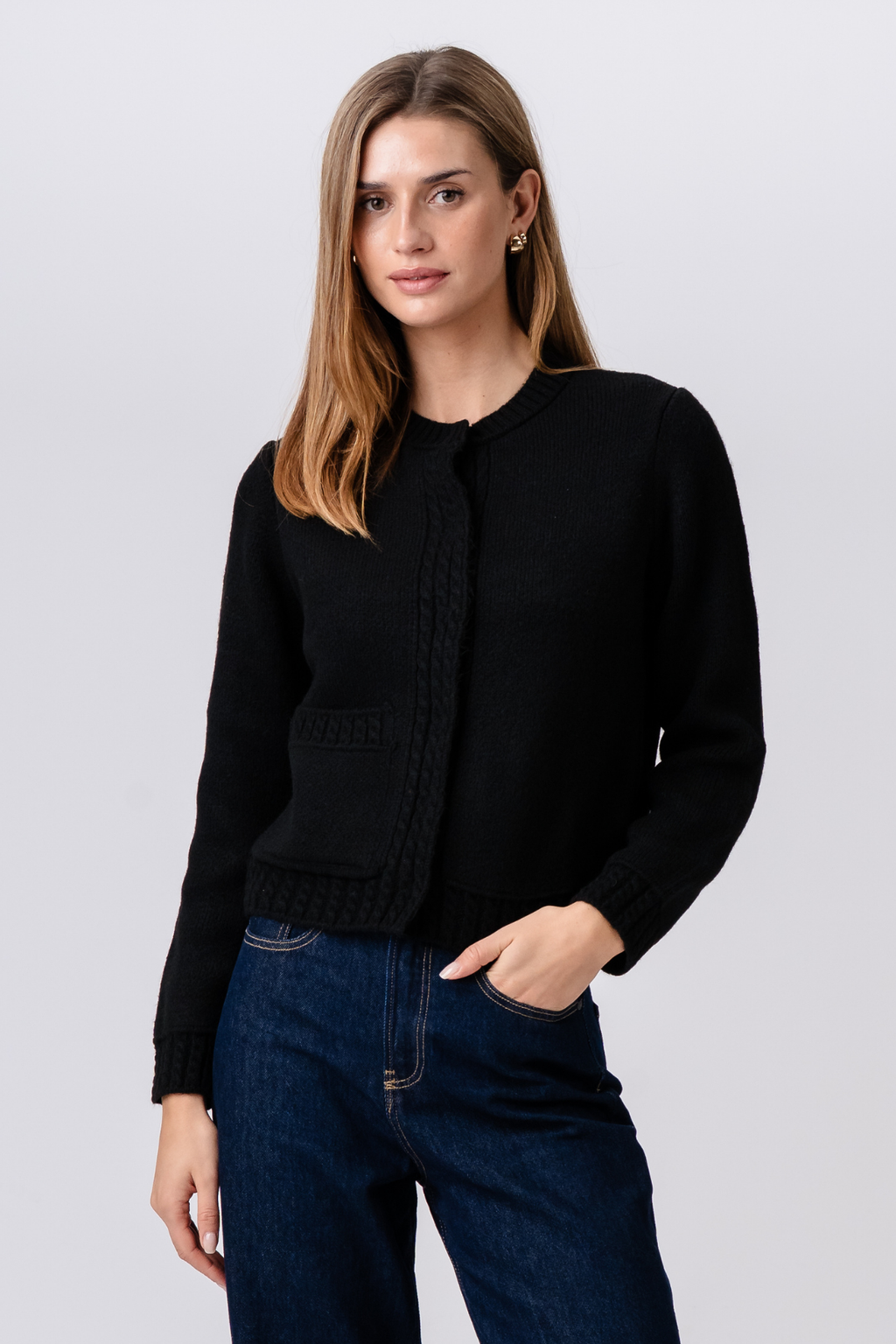 Emilie Strik Cardigan - Sort