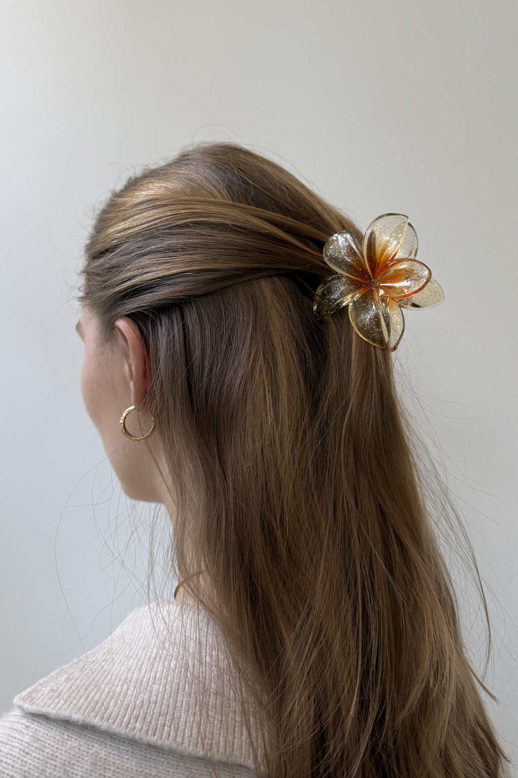 Blomstret Hårklips - Hvid