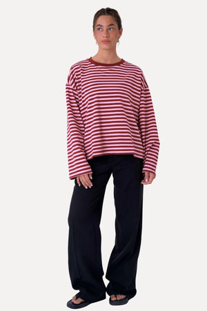 Cleo Bluse - Burgundy/Pink
