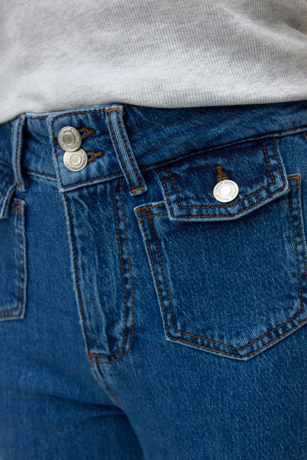 Tessa Wide Pocket Jeans - Medium Blå Denim