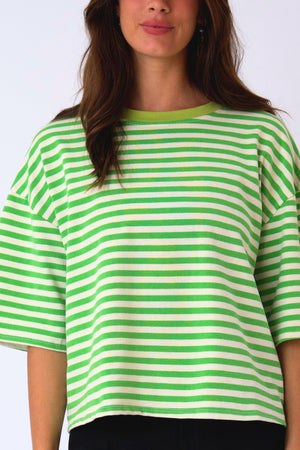 Zoe T-shirt - Grøn/Hvid
