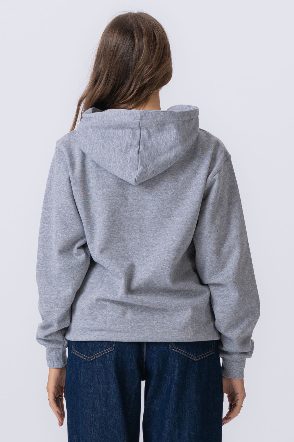 Basic zip hoodie - Grå
