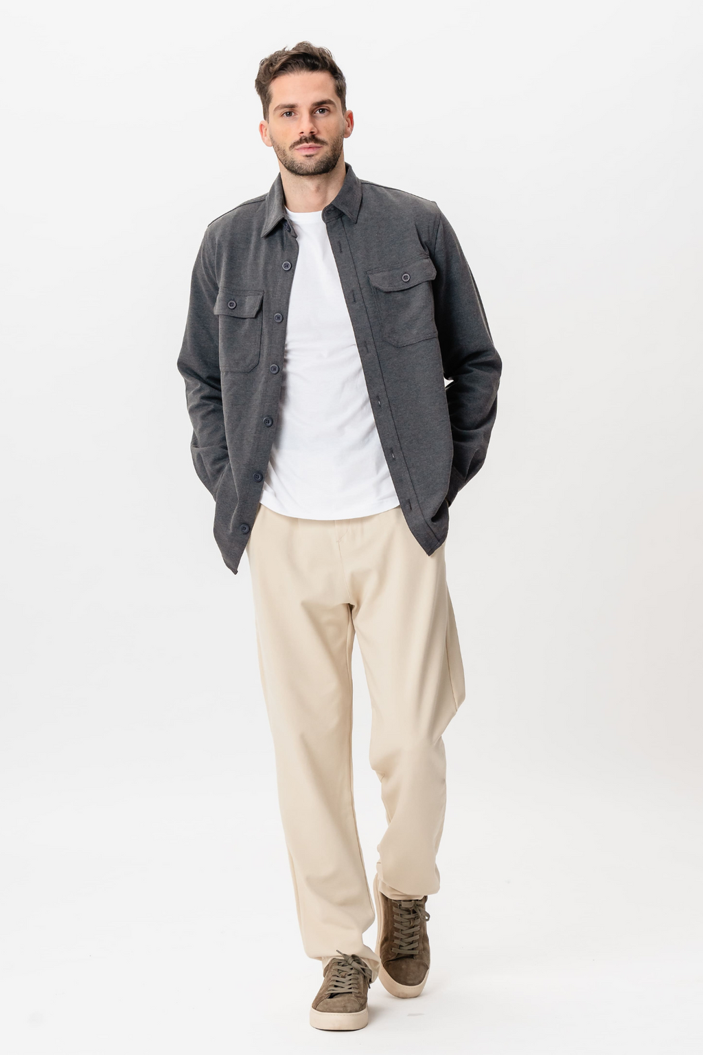 Performance Regular Overshirt - Grå