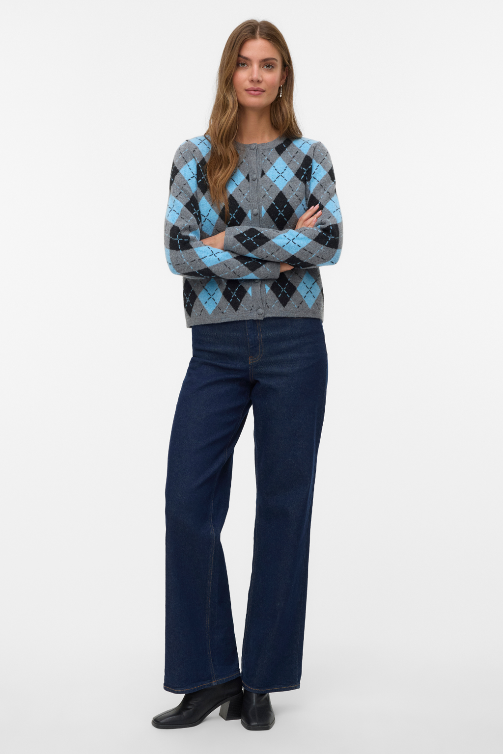 Giorgia O-Neck Cardigan - Medium Grå Melange