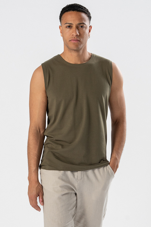 Sleeveless Tee - Oliven