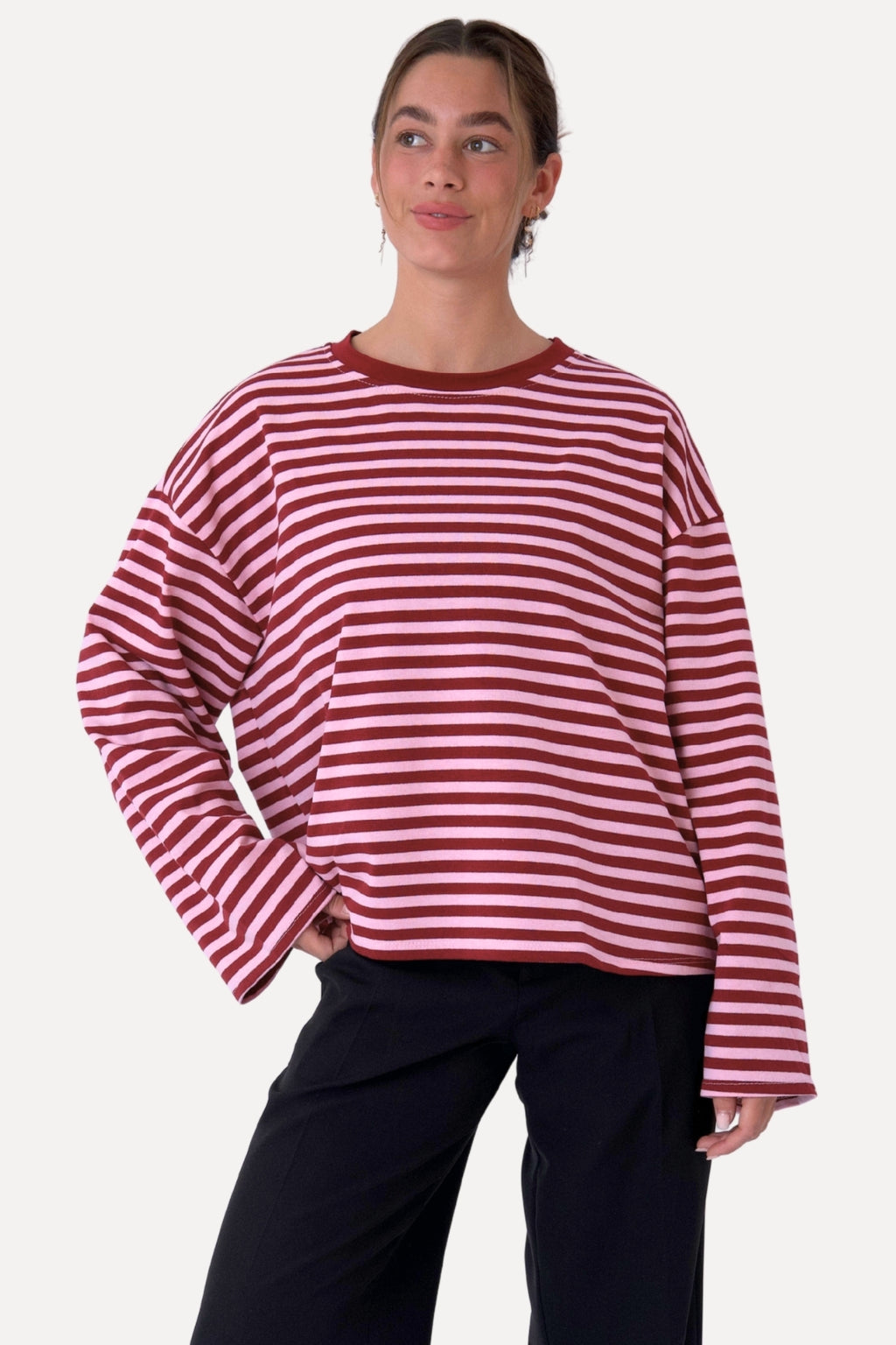 Cleo Bluse - Burgundy/Pink