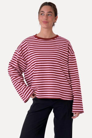 Cleo Bluse - Burgundy/Pink
