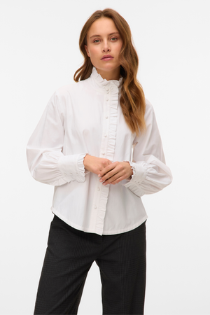 Fanni Ruffel Top - Sne Hvid