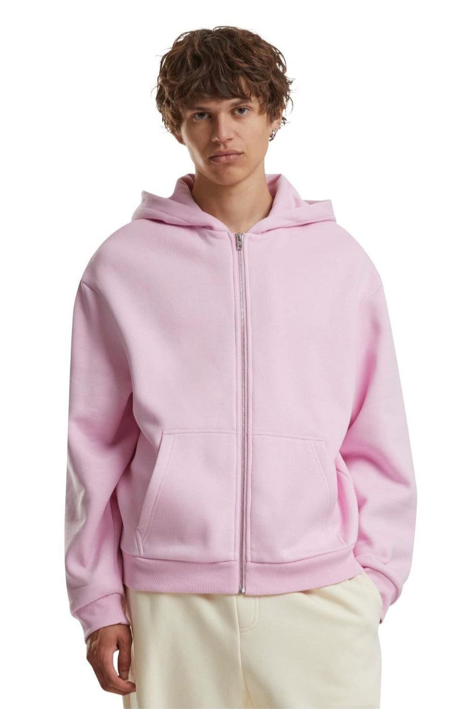 Everyday Zip Hoodie - Blød Pink