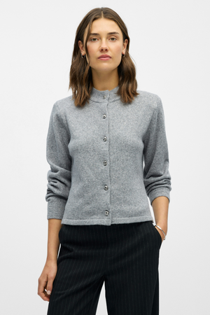 Zari Strik Cardigan - Medium Grey Melange