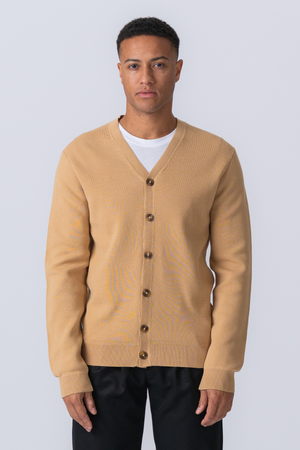 Milo Strik Cardigan - Sand