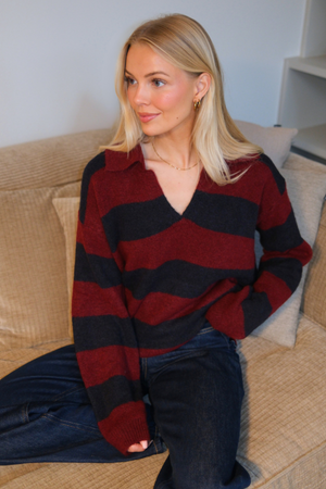 Nora Strik - Bordeaux/Dyb Blå