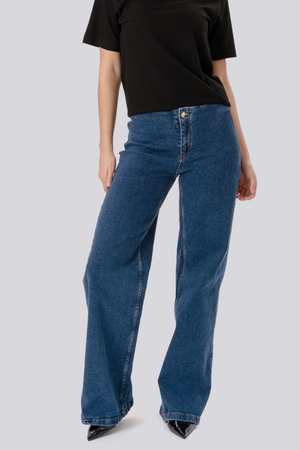 Miley Wide Jeans - Mellemblå