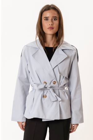 Sia Short Trenchcoat - Sky Blue