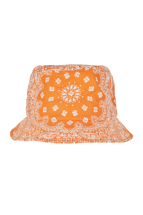 Bandana Print Bucket Hat - Orange