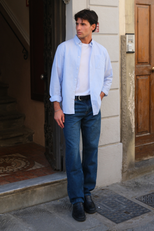 Den Originale Performance Oxford Skjorte - Lyseblå/Hvid